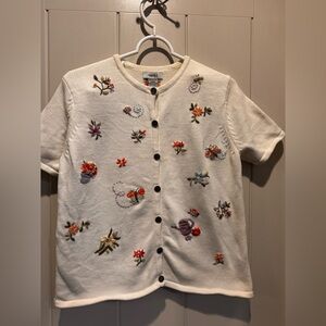 Northern Reflections Kids Embroidered Button Down - Cream